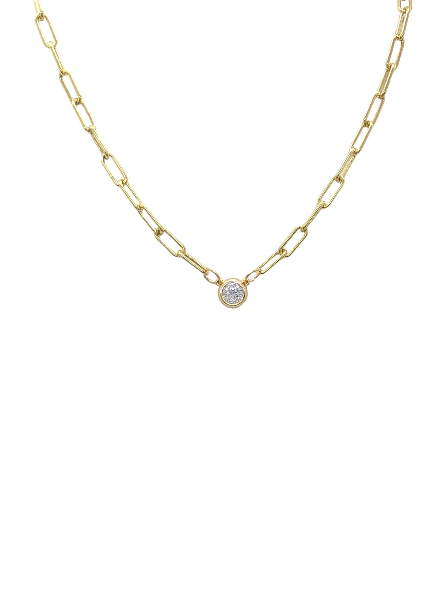 16” Vermeil CZ Solitaire