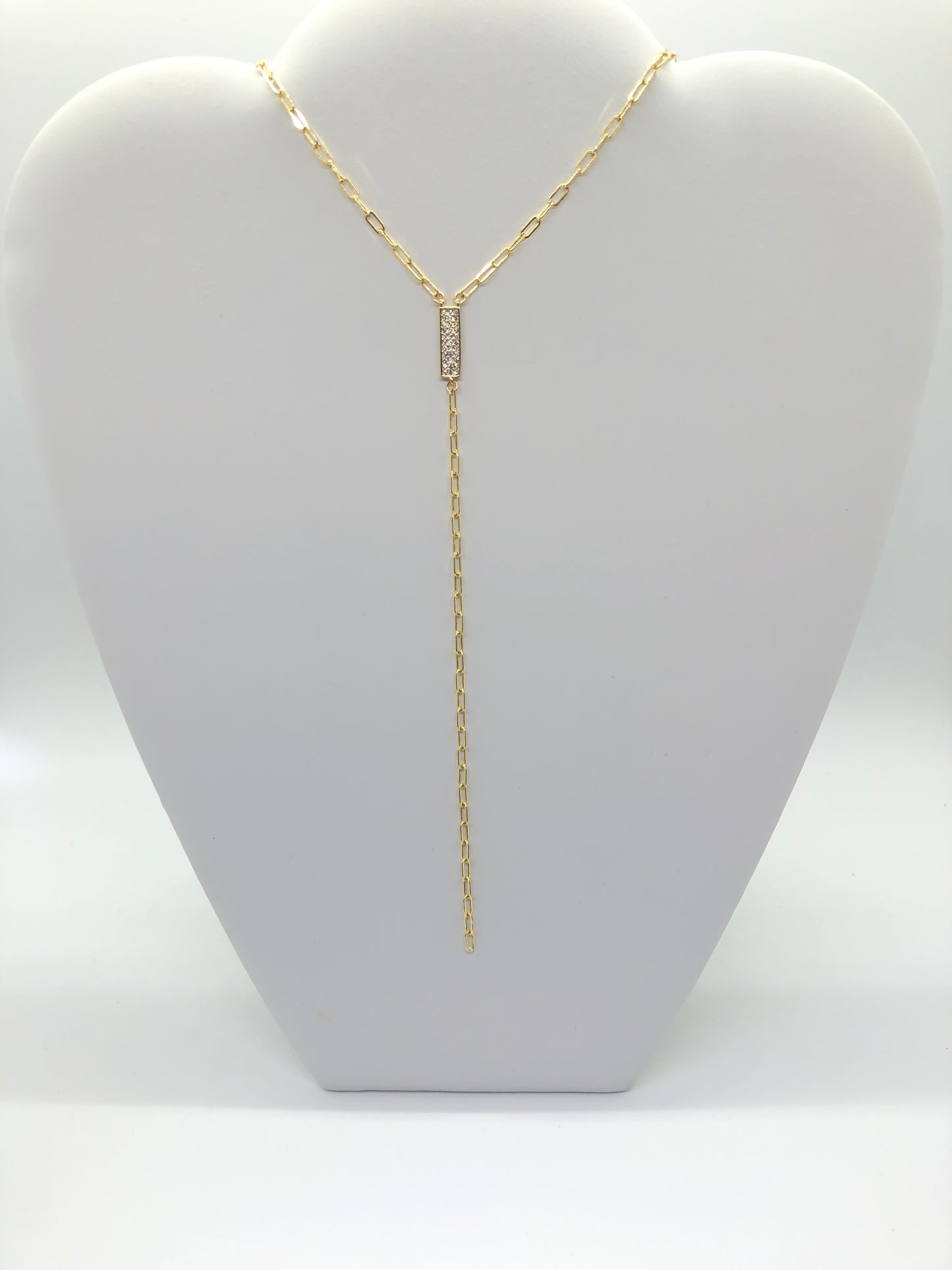 16” Gold filled CZ Y Necklace