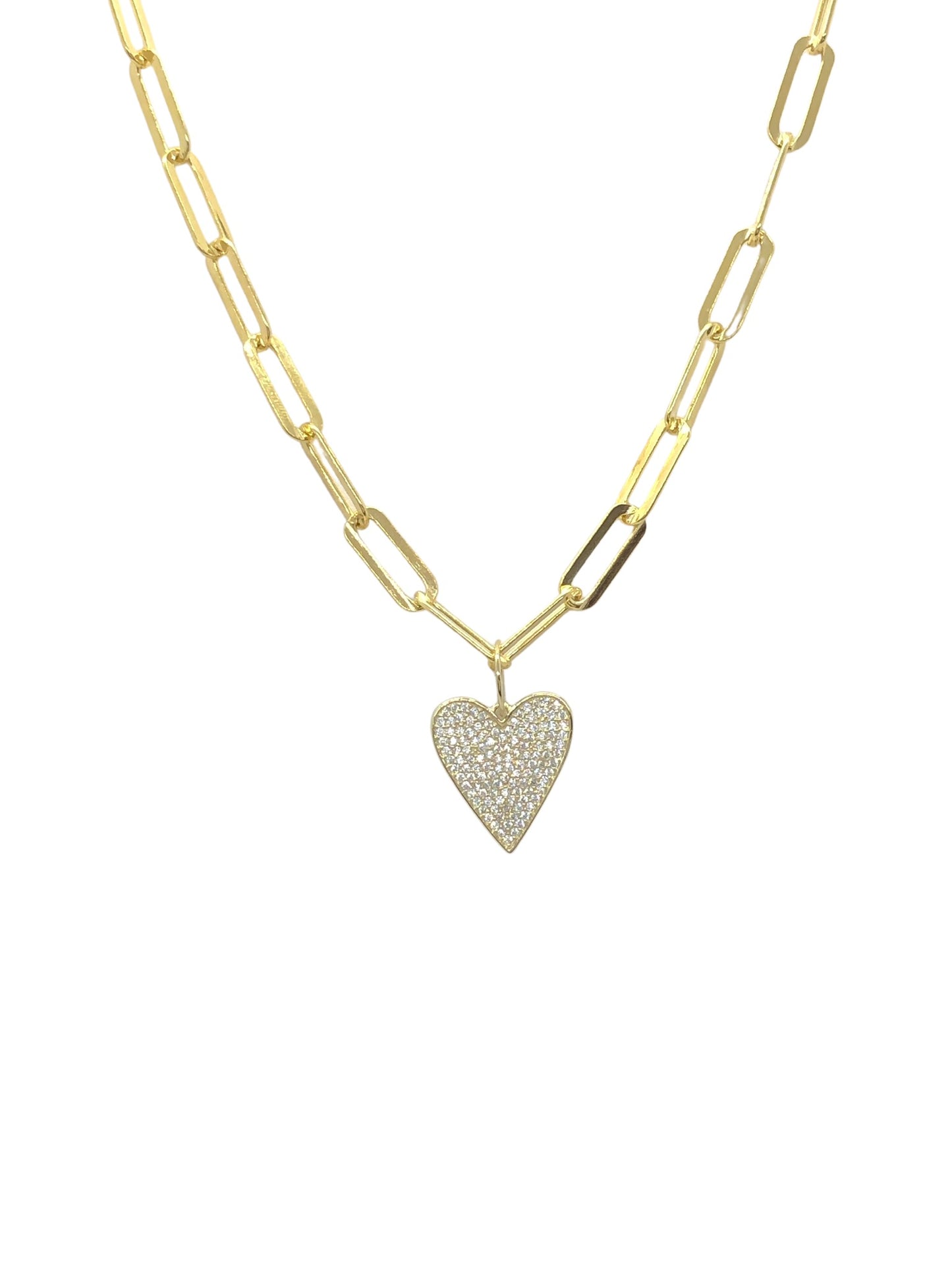 15” Vermeil CZ Heart Charm