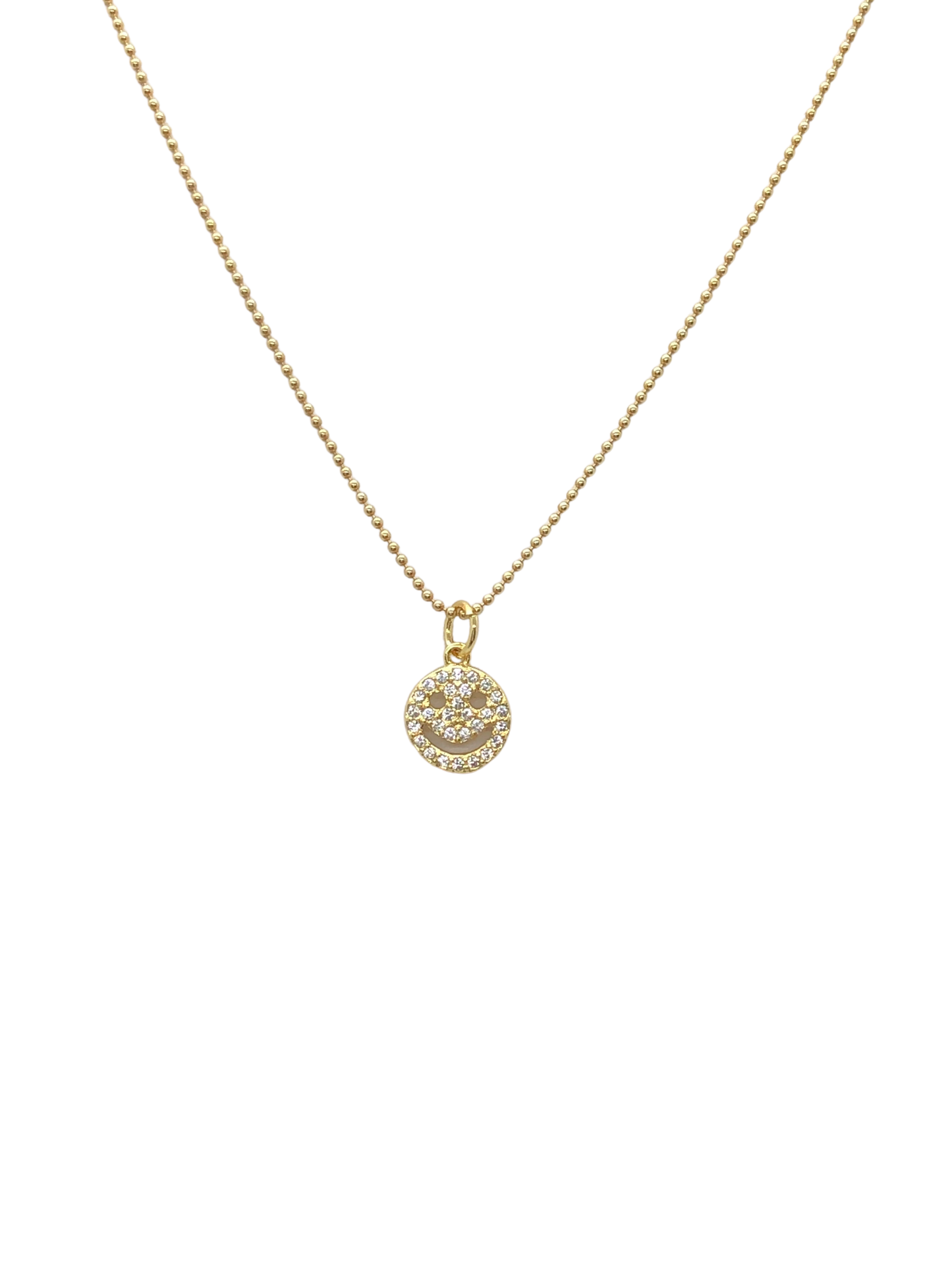 18” Gold Filled CZ Happy Face