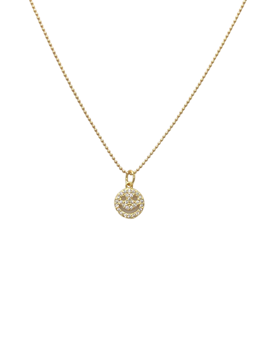 18” Gold Filled CZ Happy Face