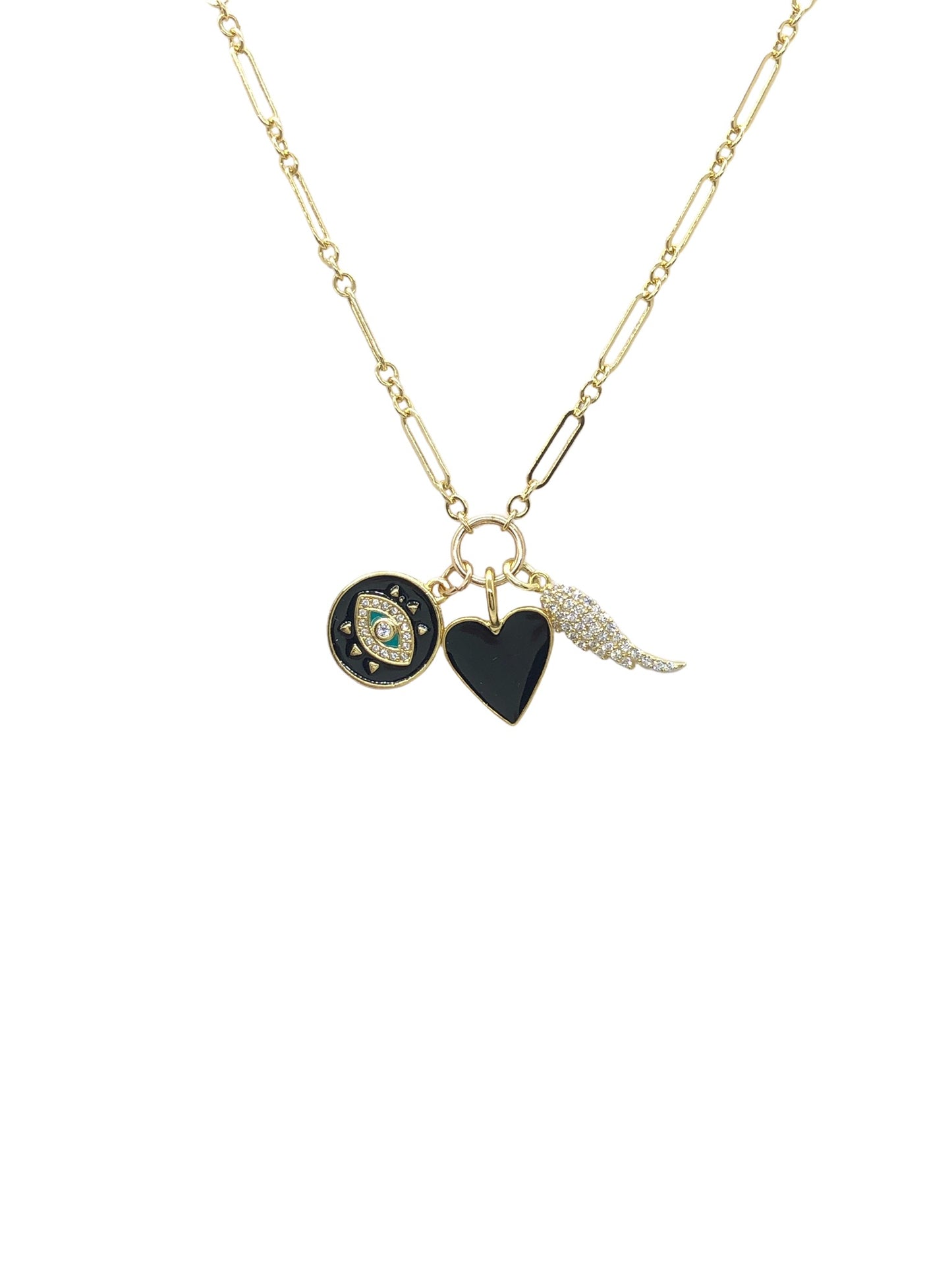16” Gold Filled Love/ Protection CZ / Enamel Charms
